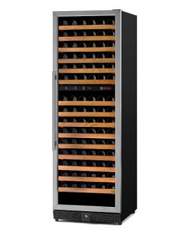 Enlarge Allavino MWR-1682-SSL 170 Bottle Dual-Zone Wine Cellar Refrigerator - Black Cabinet with Stainless Door - Left Hinge