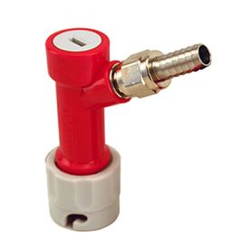 Enlarge Pin Lock Home Brew Keg Tap - Gas In with Male Flare Fitting with Hose Barb