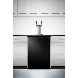 Enlarge Summit SBC490BIFRTWIN Built-In Dual Faucet Kegerator with Stainless Steel Framed Door