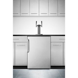 Enlarge Summit SBC490BISSTBTWIN Double Faucet Built-in Kegerator - Stainless Steel