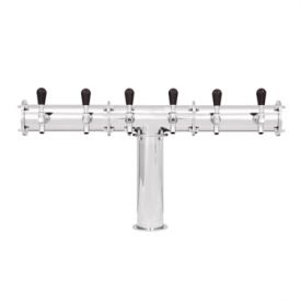 Enlarge TR263-6 Stainless Steel Terra-6 6 Faucet Draft Beer Tower - 3.3 Inch Column - Glycol Cooled