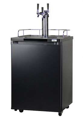 Enlarge Kegco K209B-3 Triple Faucet Kegerator - Black Cabinet with Matte Black Door