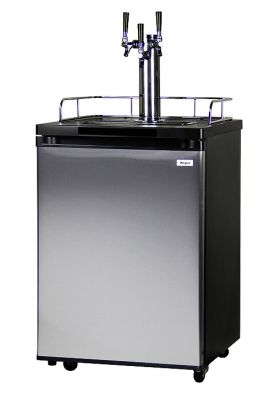 Enlarge Kegco K209SS-3 Triple Faucet Kegerator - Black Cabinet with Stainless Steel Door