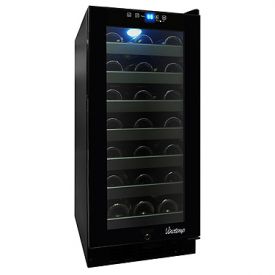 Enlarge Vinotemp VT-32TS-FE 33-Bottle Built-In Touch Screen Wine Cooler - Black Cabinet w/ Black Door