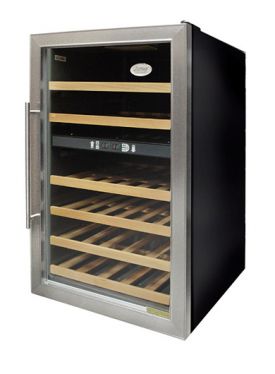 Enlarge Vinotemp VT-342ZONE 34-Bottle Dual Zone Wine Refrigerator - Brushed Metal Door Trim