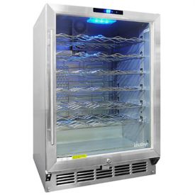 Enlarge Vinotemp VT-WC58GNV-S10 58 Bottle Built-In Wine Refrigerator - Stainless Steel Cabinet with Brushed Aluminum Door Trim