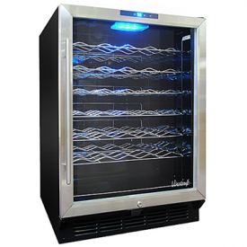 Enlarge Vinotemp VT-WC58GNV-SB10 58 Bottle Built-In Wine Refrigerator - Black Cabinet with Stainless Steel Door Trim