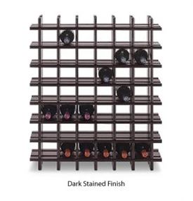 Enlarge 42-Bottle Cubby Wine Rack - Dark Stained Finish