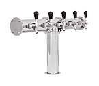 TR211-5 Stainless Steel Terra-5 5 Faucet Draft Beer Tower - 3.3 Inch Column - Glycol Cooled